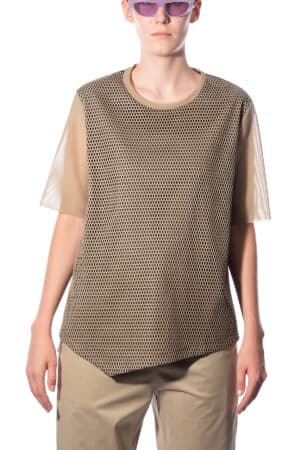 Loose T-shirt with mesh sleeves 1