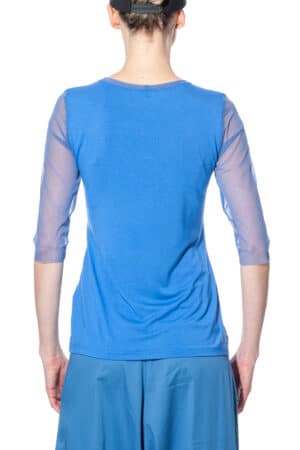 Jersey top with mesh half sleeves 2