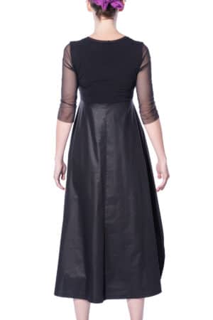 A-line dress with mesh sleeves 2