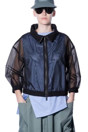 Blouson with wide turtleneck 1