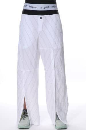 Palazzo pants with asymmetric front plackets 1