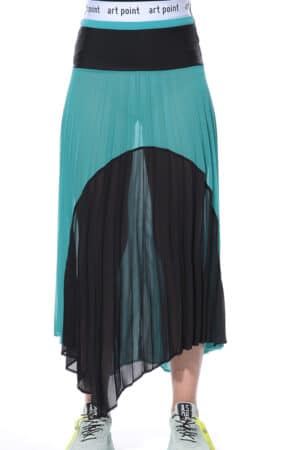 Pleated color-block skirt 1