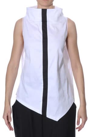Sleeveless top with contrasting stripe 1