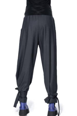 Wide trousers with ankle tie 2