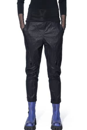 Straight-cut trousers with decorative zippers 1