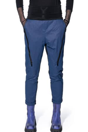 Straight-cut trousers with decorative zippers 1