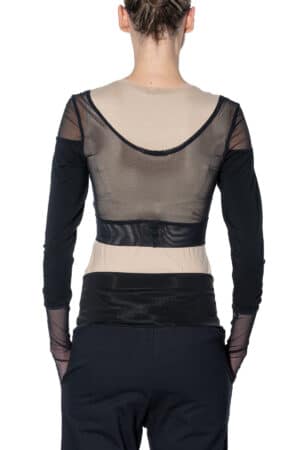 Long-sleeve mesh crop top 2