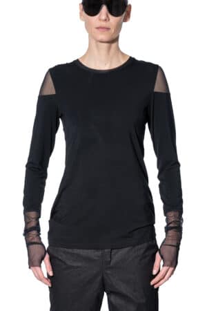 Long sleeve shirt with mesh inlays 1