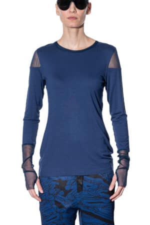 Long sleeve shirt with mesh inlays 1