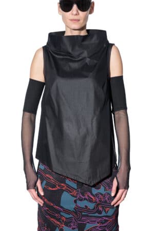 Sleeveless top with high collar 1