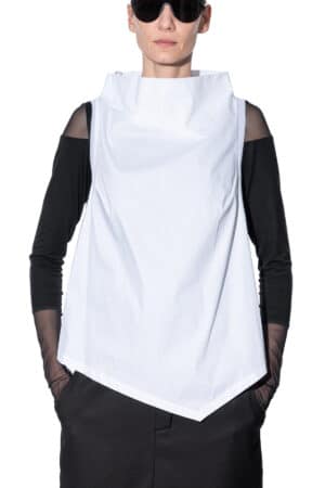 Sleeveless top with high collar 1