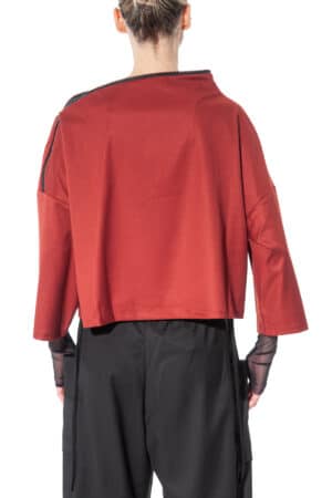 Sweater with asymmetric zip collar 2