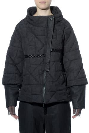 A-line jacket with detachable sleeves 1