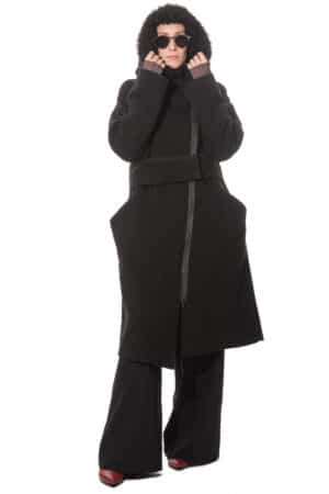 Wool coat with big hood 3