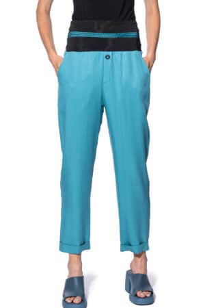 Straight-cut trousers with turn-up cuff 1