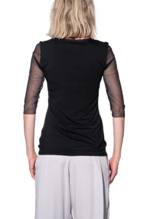 Jersey top with mesh half sleeves 2