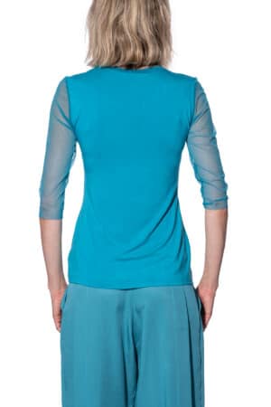 Jersey top with mesh half sleeves 2