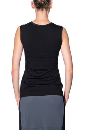 Sleeveless top with mesh yoke 2