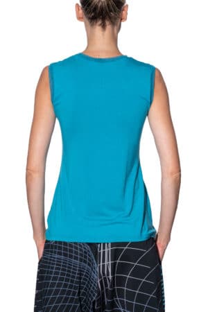 Sleeveless top with mesh yoke 2