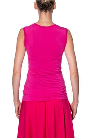 Sleeveless top with mesh yoke 2