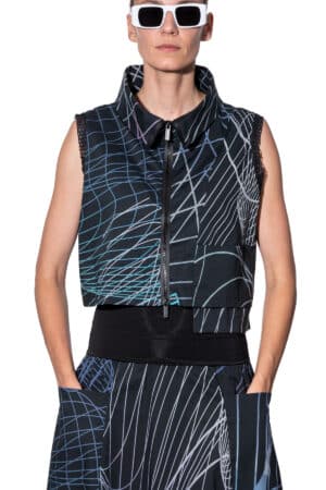 Vest with turtleneck and smartphone pocket 1